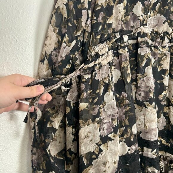 NWT En Saison Rena Mini Babydoll Black Floral Dress Plus Size 2X - Picture 10 of 16